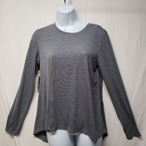 NWT Old Navy Active Small Petite Go-Dry LS Crew Neck Drapped open back Top